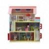 Wooden Marika Dolls' House with Opening Windows Three Storeys Balcony Furniture