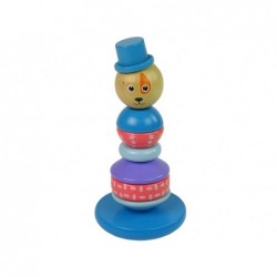 Wooden Educational Pyramid Dog with Hat Balancing Tower