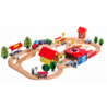 Wooden Train Track Cars Trees Buildings