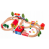 Wooden Train Track Cars Trees Buildings