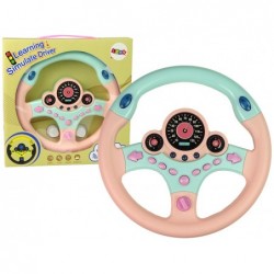 Interactive Pink Steering Wheel Driving Simulator Sounds Lights