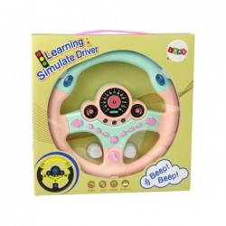 Interactive Pink Steering Wheel Driving Simulator Sounds Lights