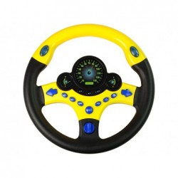 Interactive Yellow Steering Wheel Driving Simulator Sounds Lights
