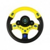 Interactive Yellow Steering Wheel Driving Simulator Sounds Lights