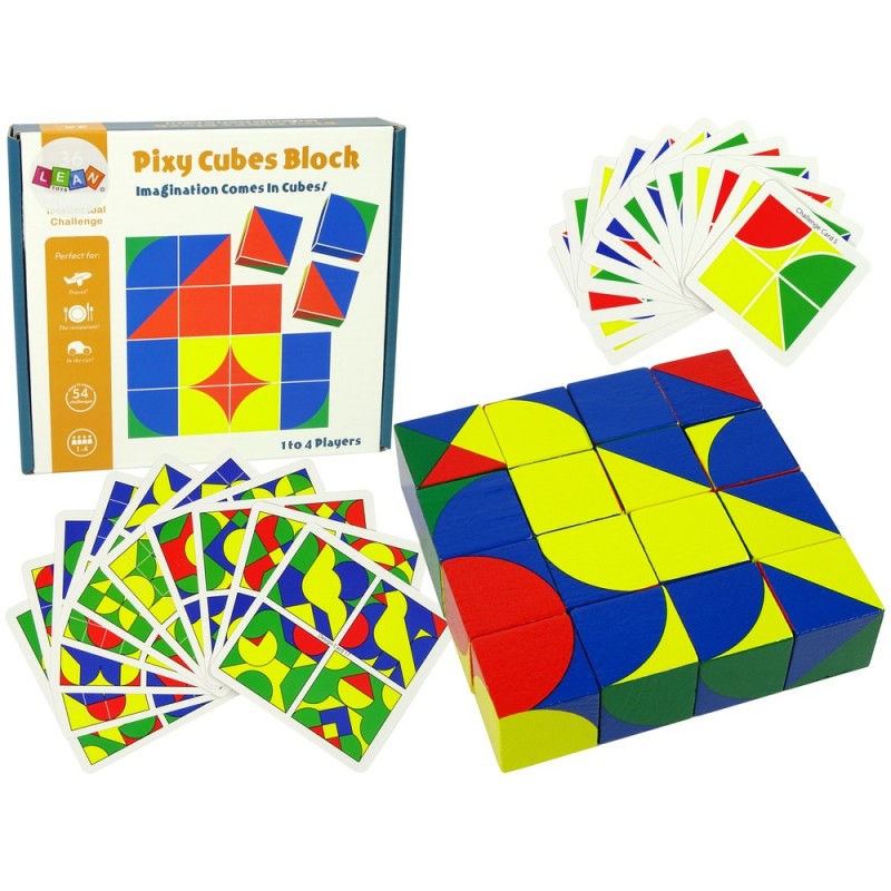 Wooden Puzzle Coloured Blocks Patterns Imagination Puzzles