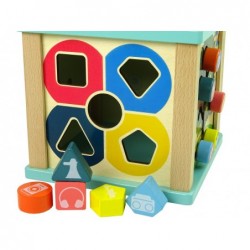 Wooden Educational Cube Sorter Labyrinth Game Chinese Clock