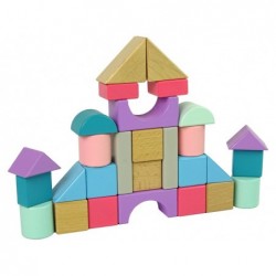 Wooden Bricks Pastel Colours 28 Pieces Castle