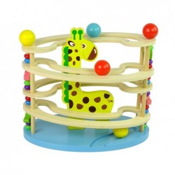 Wooden Giraffe Ball Slide Beads