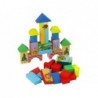 Set of Wooden Bricks with Animals Castle in a Backpack