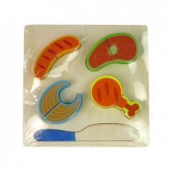 Wooden Set Of Fish Meat Dishes For Slicing