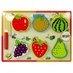 Wooden Fruit Chopping Set 6 Pieces Strawberry Pear Grape