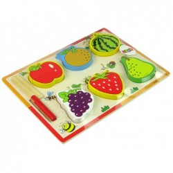 Wooden Fruit Chopping Set 6 Pieces Strawberry Pear Grape