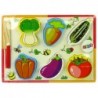 Wooden Vegetable Chopping Set 6 Pieces Tomato Peppers Cucumber