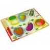 Wooden Vegetable Chopping Set 6 Pieces Tomato Peppers Cucumber