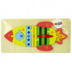 Set of Wooden Jigsaw Puzzles Rocket Numbers