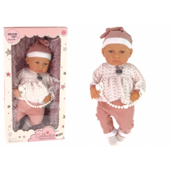 Baby Doll 46 cm Pink Dummy Blanket Feathers