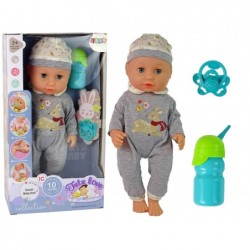 Baby Doll Pee Sounds Puppet Bottle Grey Pyjamas