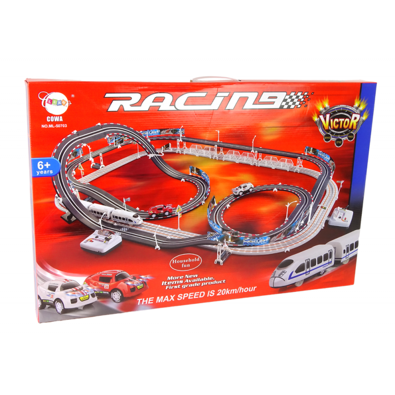 Huge Race Set  Car track + Electric train track  Racing Set