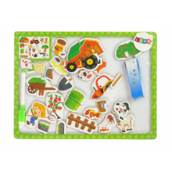 Educational two-sided whiteboard 2in1 Magnetic Farm Puzzle