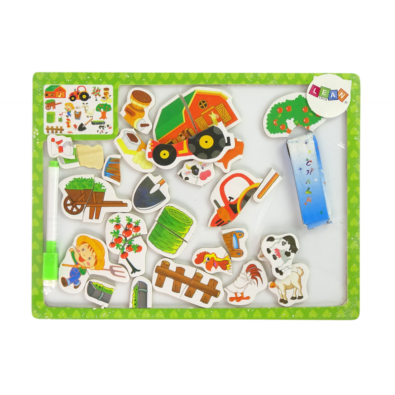 Educational two-sided whiteboard 2in1 Magnetic Farm Puzzle