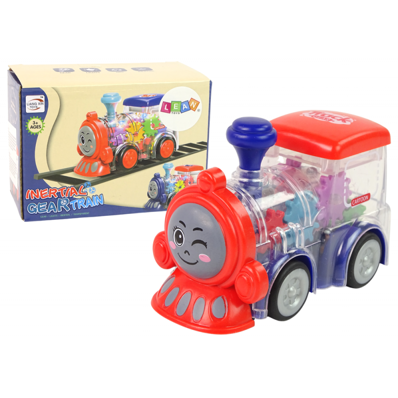 Happy toddler locomotive  LED lights and moving wheels With friction drive