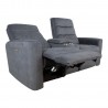 Recliner sofa GASTON 2-seater, electric, grey velvet