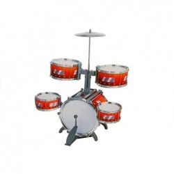 Kids Childrens Jazz Drum Set 5 Drums Stool Instrument Music Toy 