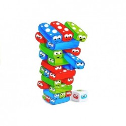 Game Tower With Worms Colorful Bricks