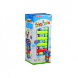 Game Tower With Worms Colorful Bricks
