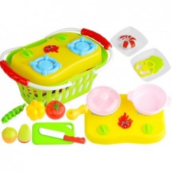 Shopping Basket And Toy Kitchen Food Grocery