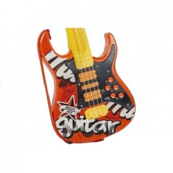 Electric Guitar with Microphone Strings Red