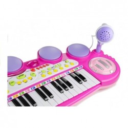 Organs Piano Microphone USB Ports Pink for little musican