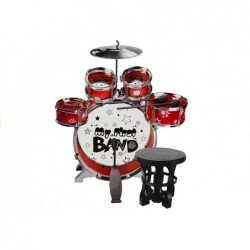 Drums Set with Keyboard Microphone and Chair Red
