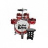 Drums Set with Keyboard Microphone and Chair Red