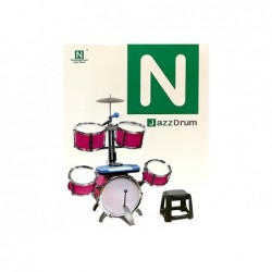Drums Set with Keyboard Microphone Chair 4 Drums