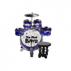 Drums Set with Chair Blue 5 drums