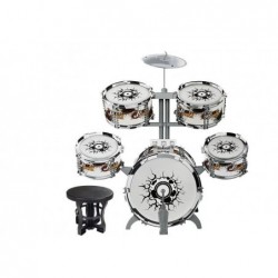 Big Set of Silver Drums for kids