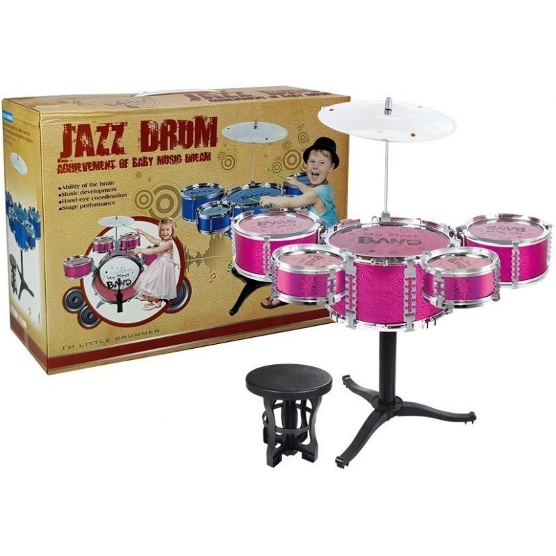 Jazz Drum Set 5 Drums Pink