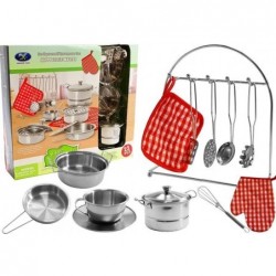 Set of Stainless Steel Pots for Children 23 elements