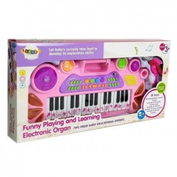 Keyboard with Microphone Pink 31 Keys Animal Sounds USB