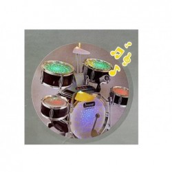 Drum Kit Percussion with Karaoke Lights and Sounds USB Microphone