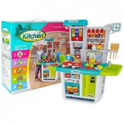 Music Kitchen Set with Lights and Water Pots Groceries Sound 98cm