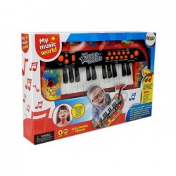 Keyboard Piano 24 Keys USB Microphone Red