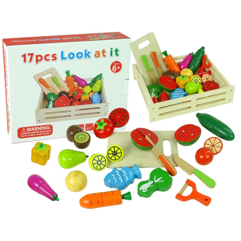 Fruits and Vegetables in a Wooden Magnesium Box Kitchen