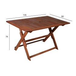 Table MODENA 135x80xH74cm, meranti
