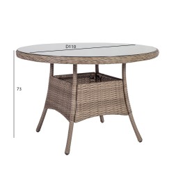 Table TOSCANA D110xH73cm, beige