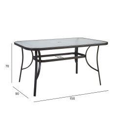 Table DUBLIN 150x90xH70cm, dark brown