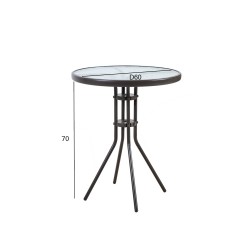 Table DUBLIN D60xH70cm, dark brown