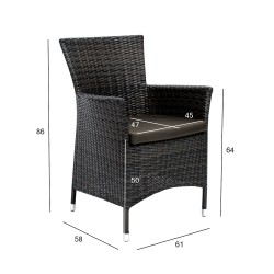 Chair WICKER-1 dark brown