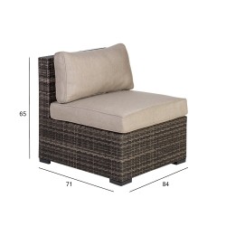 Modular sofa SEVILLA NEW armless section, dark brown